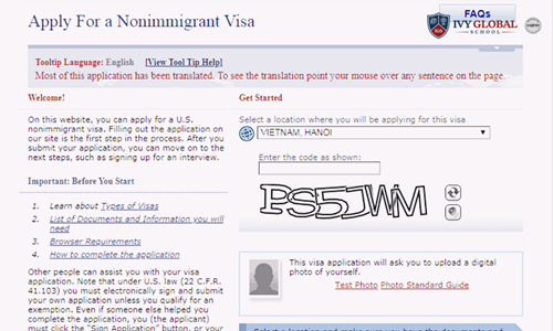 mẫu đơn xin visa DS-160